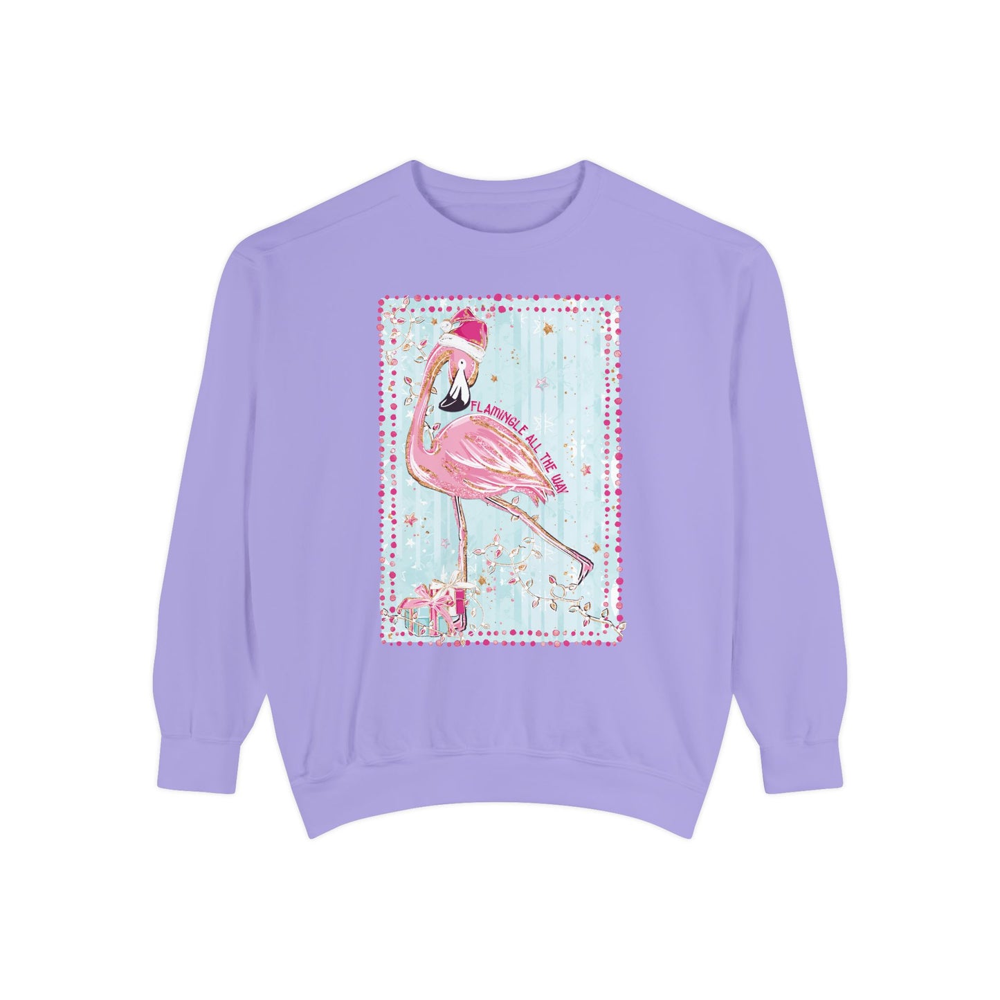 Flamingle All the Way Flamingo Sweatshirt - Comfort Colors