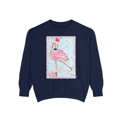 Flamingle All the Way Flamingo Sweatshirt - Comfort Colors