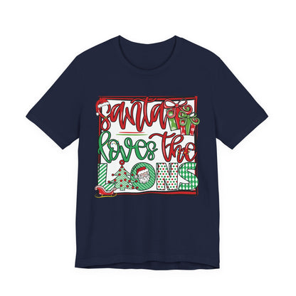 Santa Loves the Lions Tee - Bella Canvas