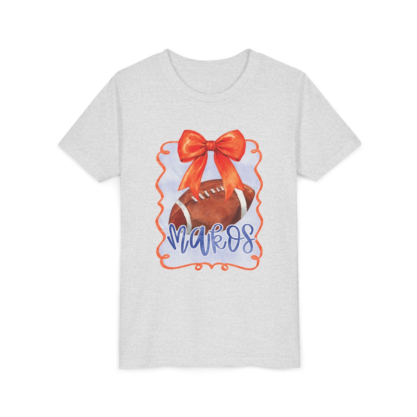 Coquette Watercolor Football Tee - Bella Canvas