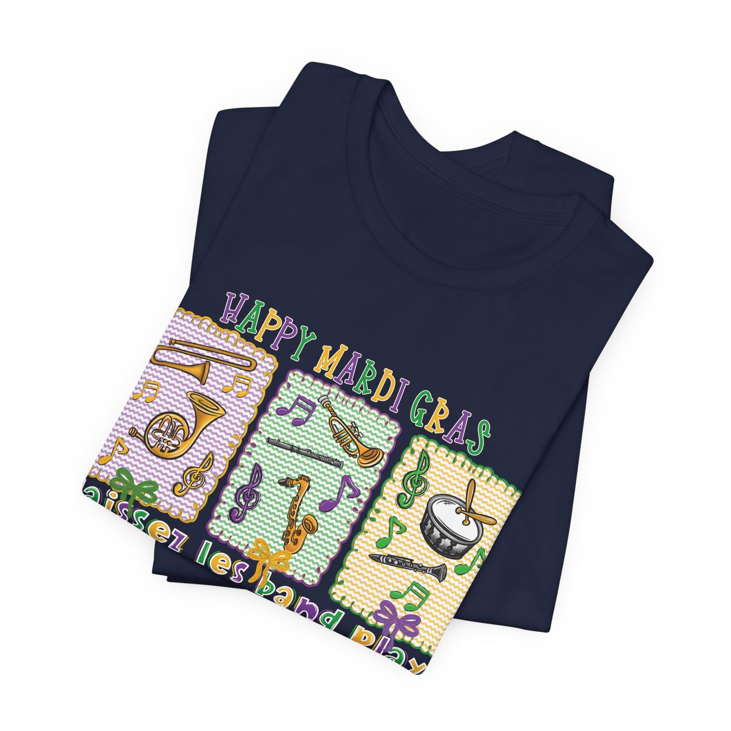 Mardi Gras T-Shirt — "Happy Mardi Gras" Carnival Mask & Beads Celebration Tee