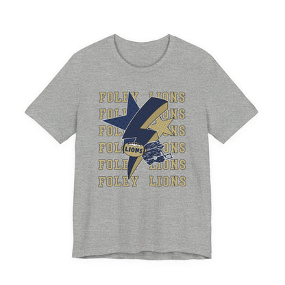 Lions Football, Stars, Lightning Graphic Tee - Bella Canvas