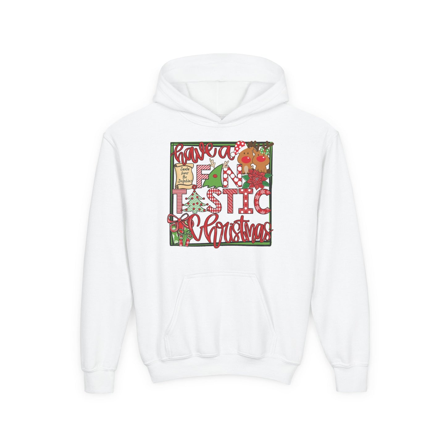 Dolphins Fintastic Christmas Hoodie - Gildan