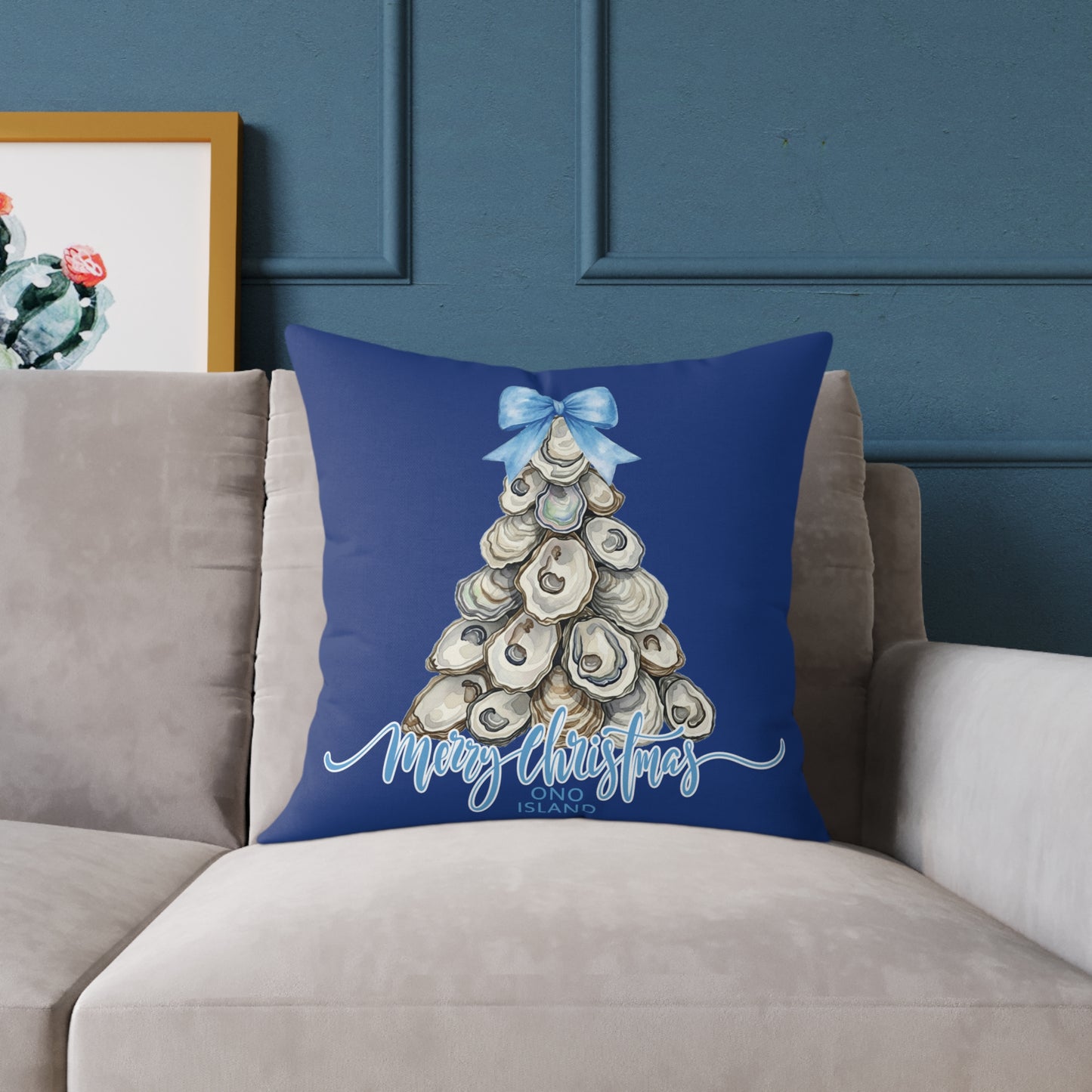 Ono Island Oyster Tree Blue Pillows