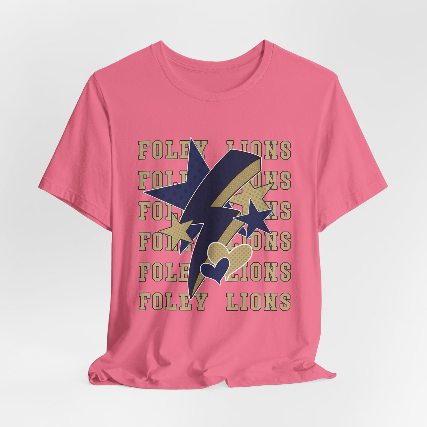 Foley Lions Hearts, Stars, Lightning Tee - Bella Canvas