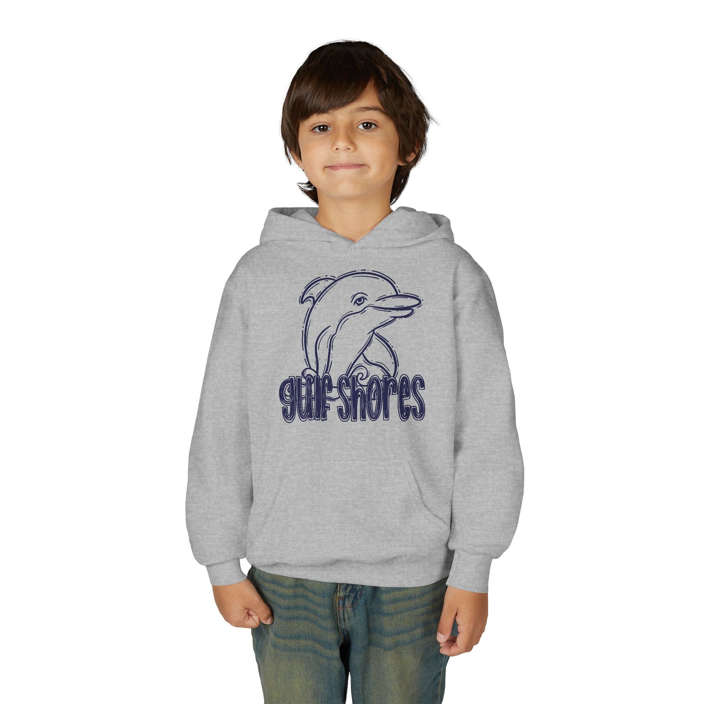 Youth Dolphins Sketch Hoodie - Gildan