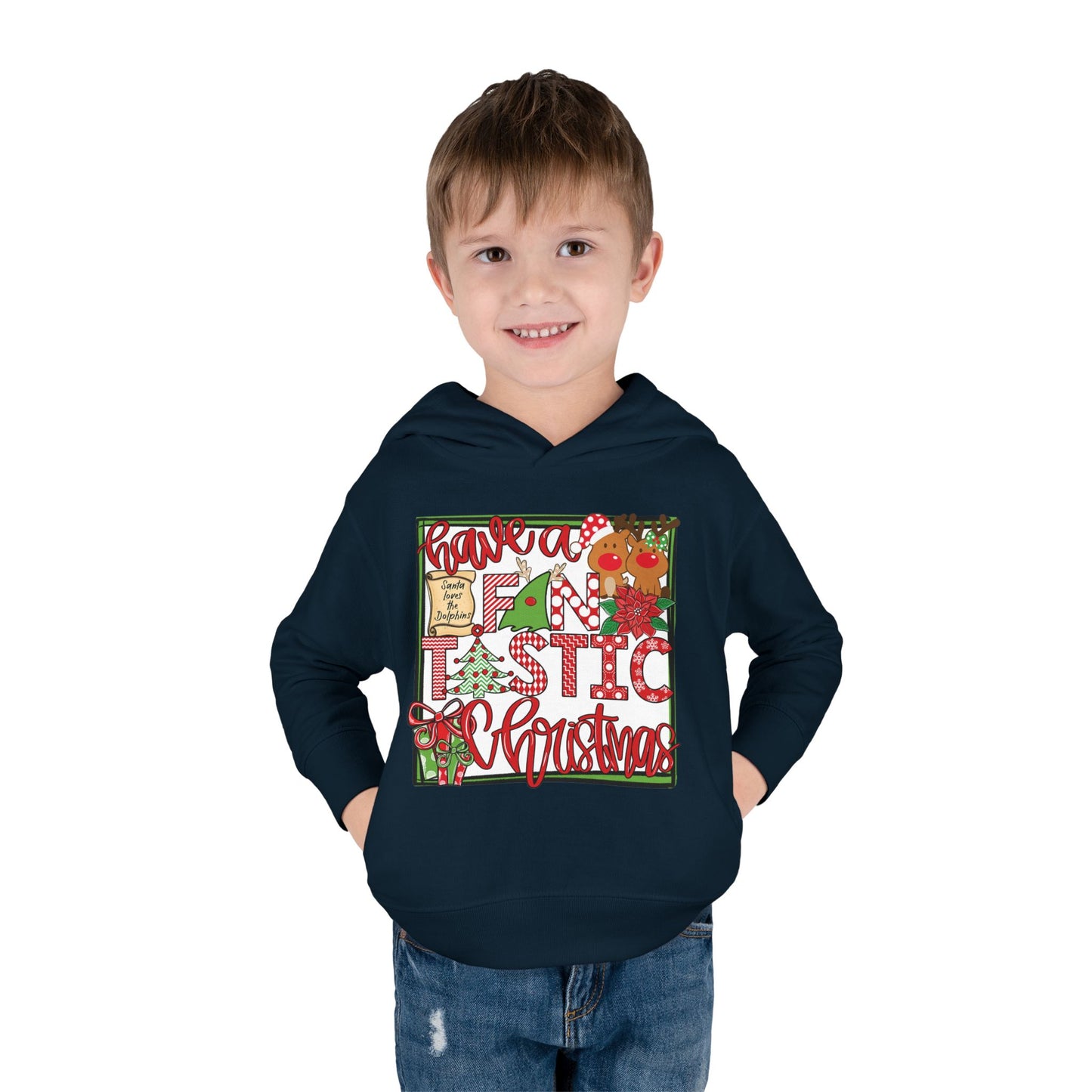 Dolphins Fintastic Christmas Toddler Hoodie