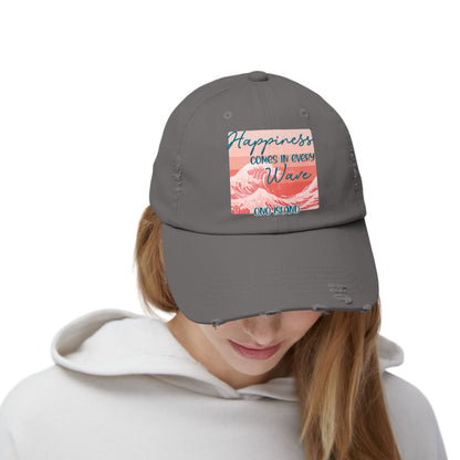 Happiness Comes in Every Wave Ono Distressed Cap