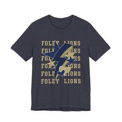 Foley Lions Hearts, Stars, Lightning Tee - Bella Canvas
