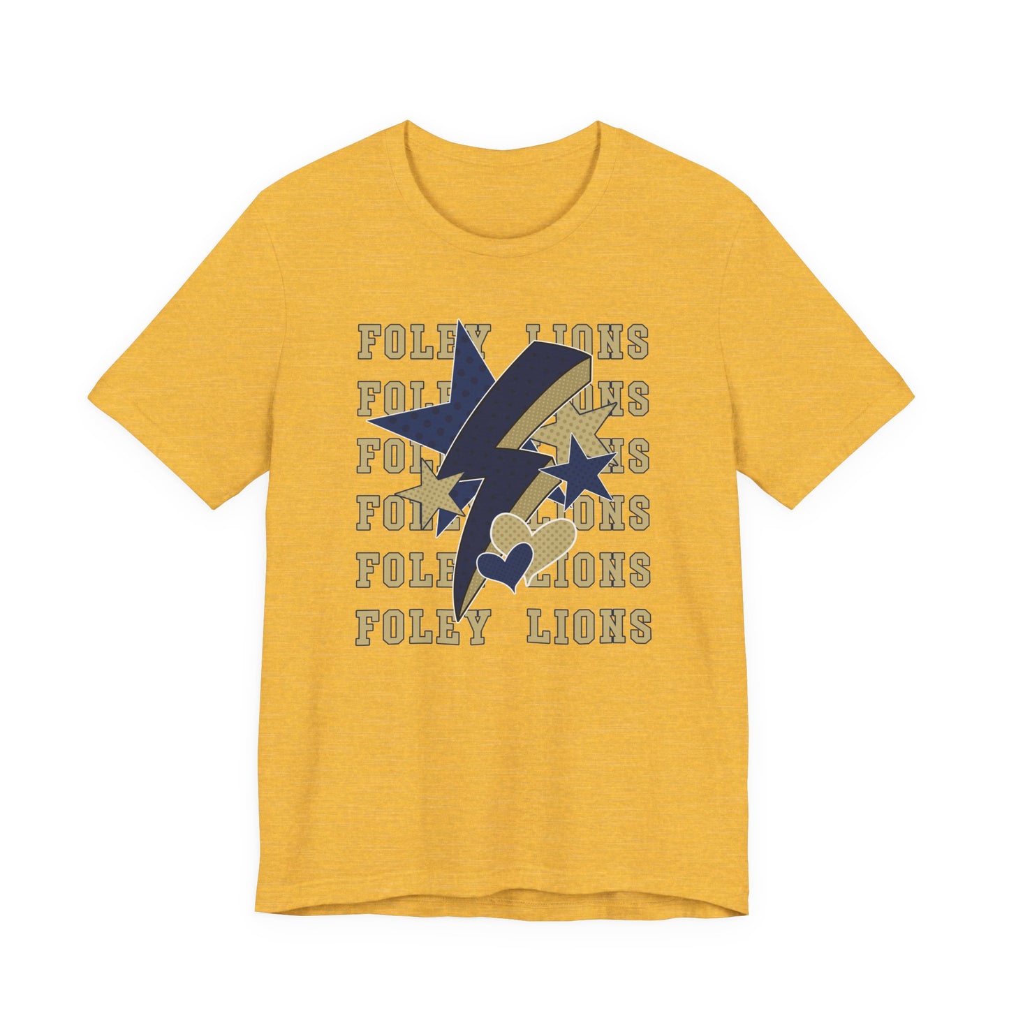 Lions Hearts, Stars, Lightning Graphic Tee - Bella Canvas