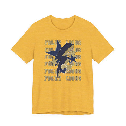 Lions Hearts, Stars, Lightning Graphic Tee - Bella Canvas