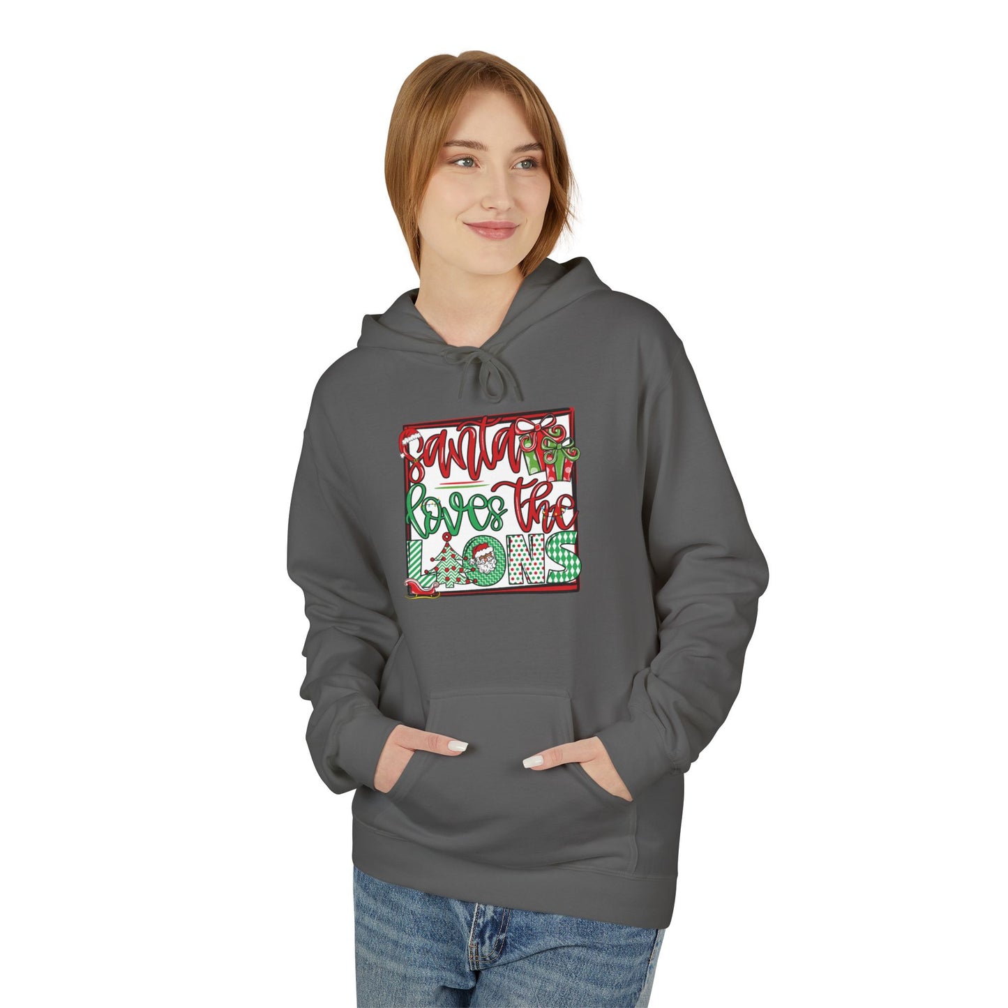Adult Lions Christmas Hoodie - Gildan