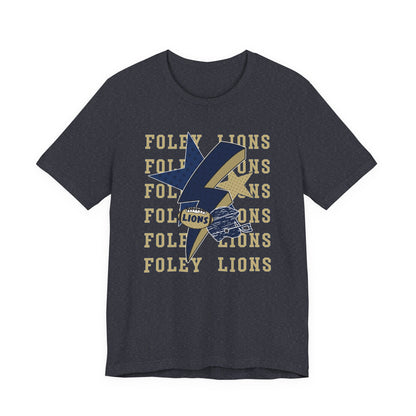 Lions Football, Stars, Lightning Graphic Tee - Bella Canvas