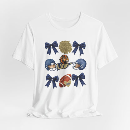 Lions Coquette Football Cheer Tee - Bella Canvas