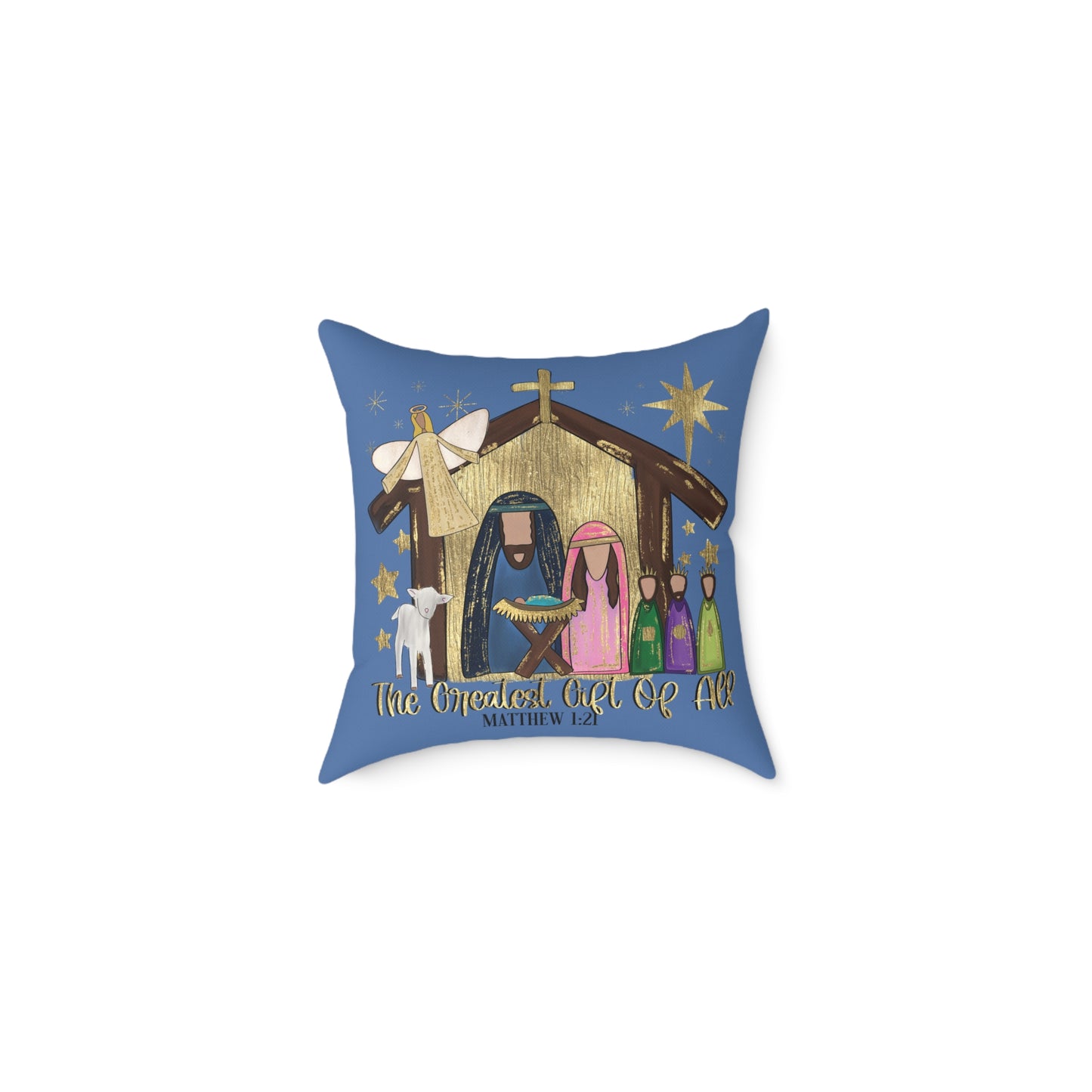 Nativity "The Greatest Gift of All" Decorative Pillow