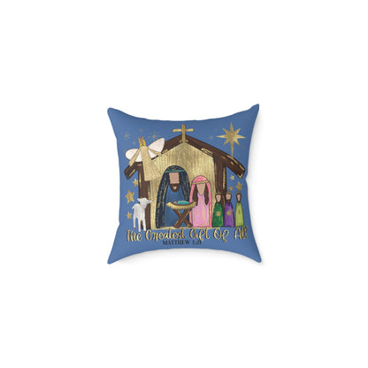 Nativity "The Greatest Gift of All" Decorative Pillow