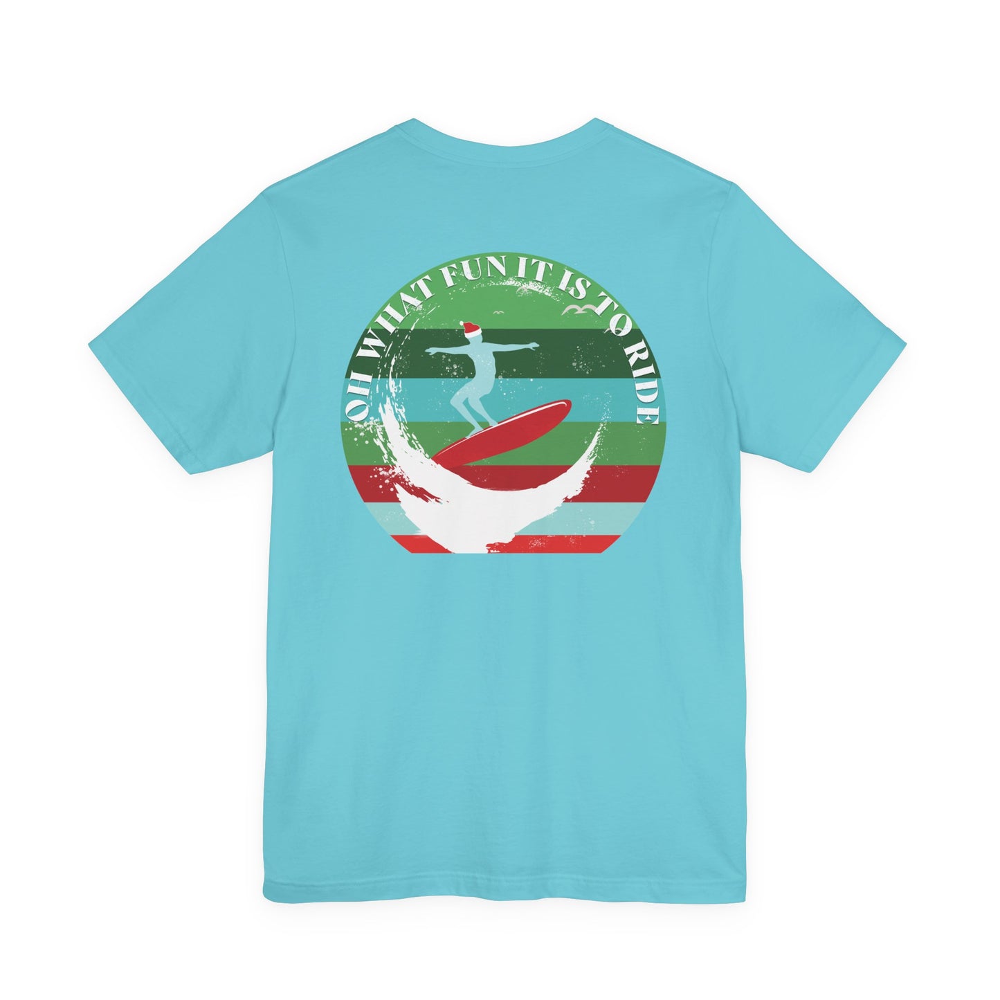 Adult Christmas Surfing Tee - Bella Canvas