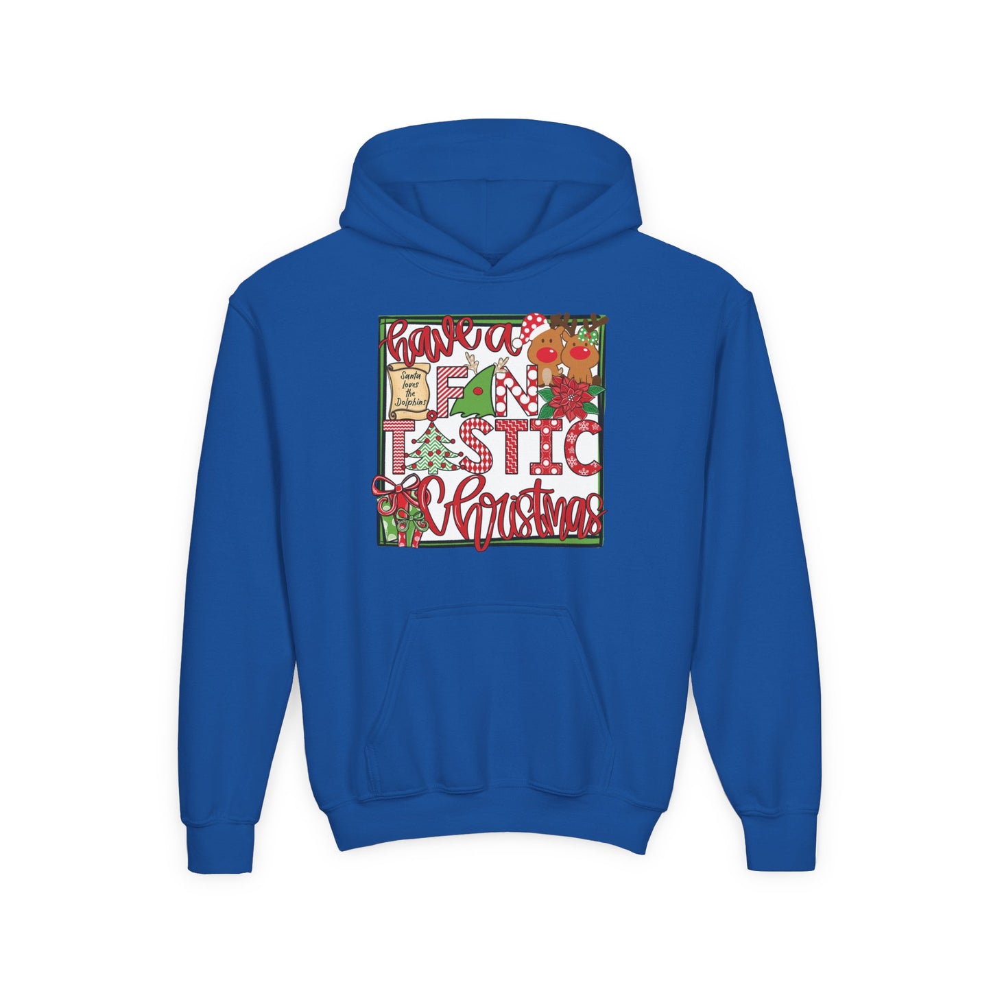 Dolphins Fintastic Christmas Hoodie - Gildan