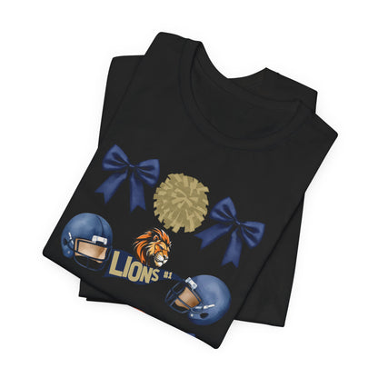 Lions Coquette Football Cheer Tee - Bella Canvas