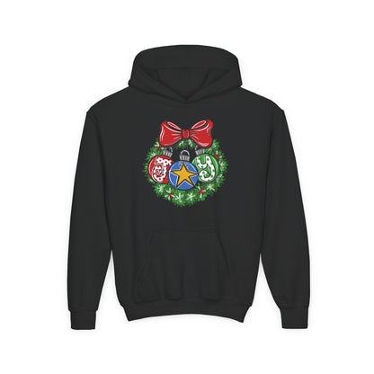 Joy Wreath Youth Hoodie - Gildan