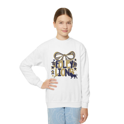 Youth Foley Lions Bow Sweatshirt - Gildan