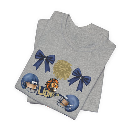 Lions Coquette Football Cheer Tee - Bella Canvas