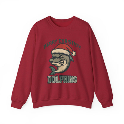 Merry Christmas Dolphins Sweatshirt - Gildan