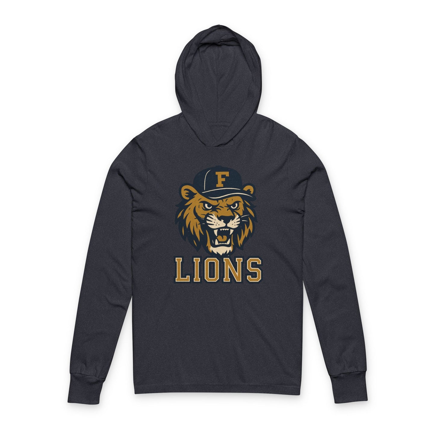 Adult Retro Roaring Lions Unisex Hooded Long Sleeve Tee - Bella Canvas
