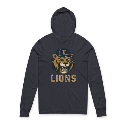 Adult Retro Roaring Lions Unisex Hooded Long Sleeve Tee - Bella Canvas