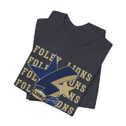 Lions Football, Stars, Lightning Graphic Tee - Bella Canvas