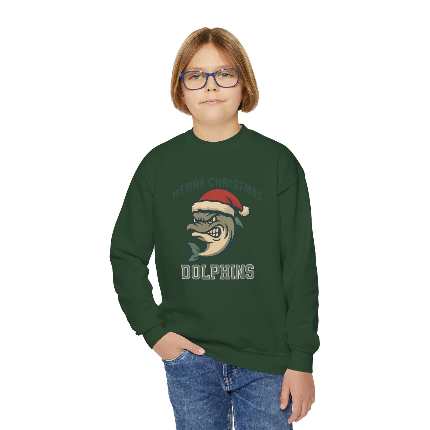 Merry Christmas Dolphins Sweatshirt - Gildan