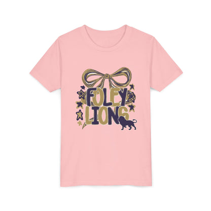 Youth Foley Lions Bow Tee - Bella Canvas