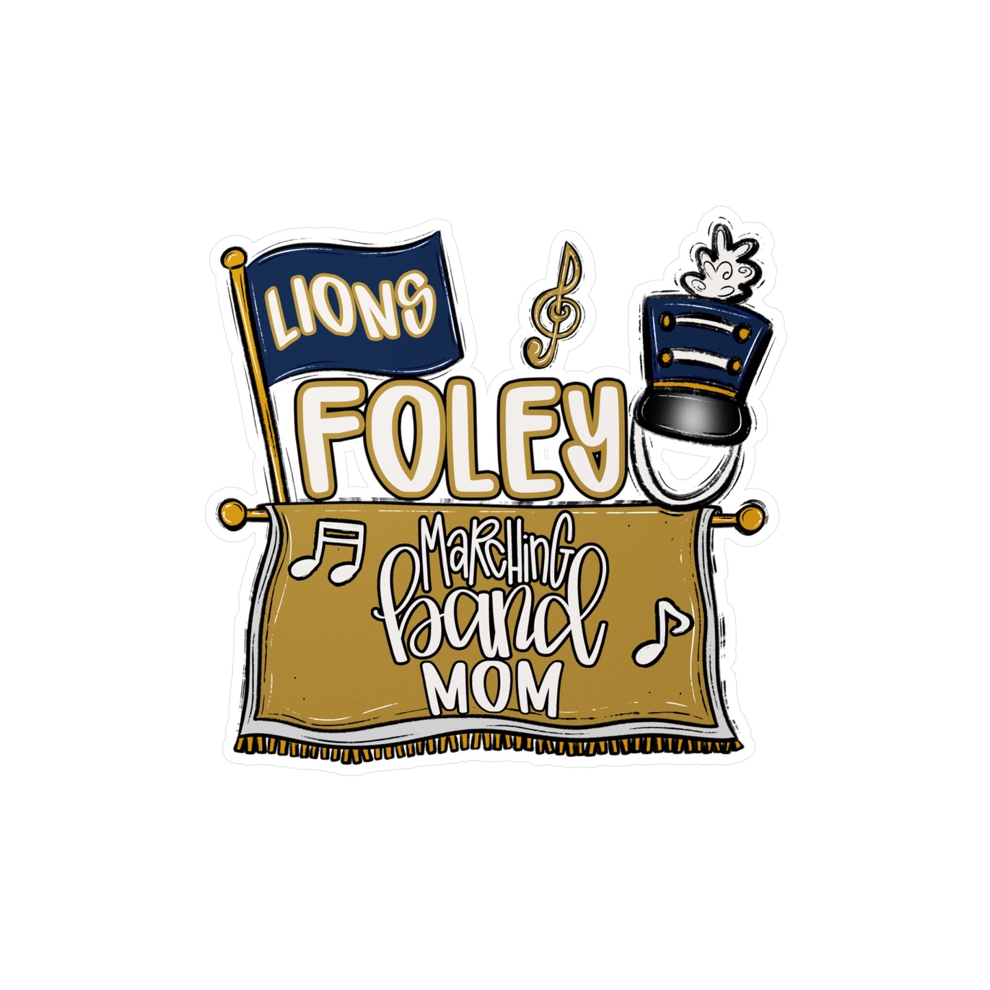 Foley Band Mom Vinyl Decals,