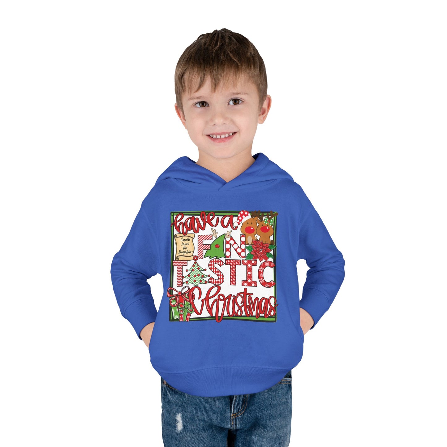 Dolphins Fintastic Christmas Toddler Hoodie