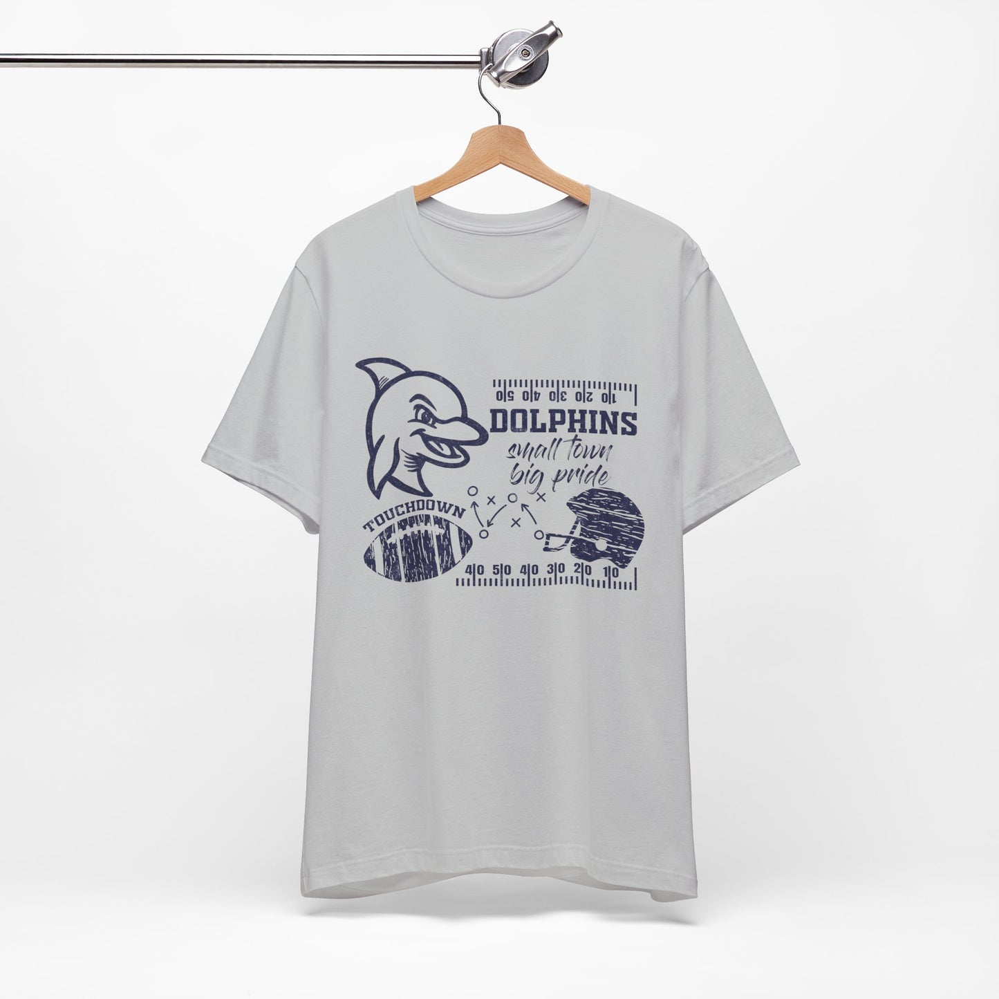 Adult Dolphin Football Tee - Bella Canvas