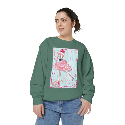 Flamingle All the Way Flamingo Sweatshirt - Comfort Colors
