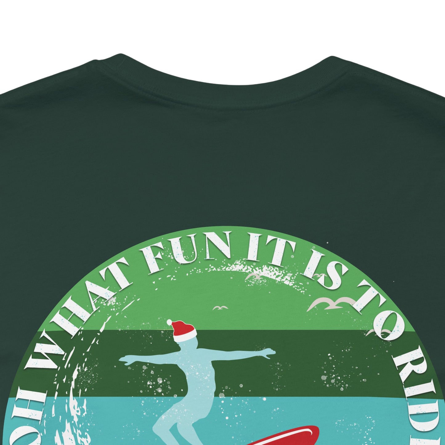 Adult Christmas Surfing Tee - Bella Canvas