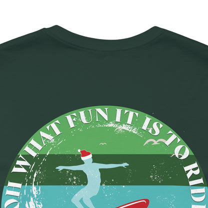 Adult Christmas Surfing Tee - Bella Canvas