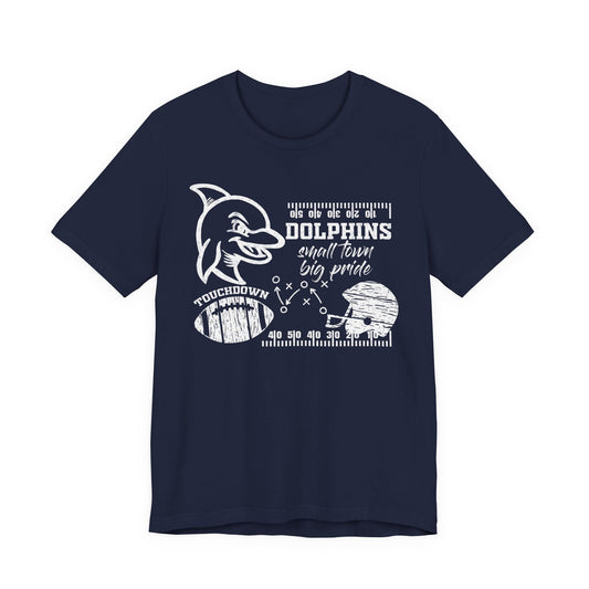 Adult Dolphin Football Tee - Bella Canvas