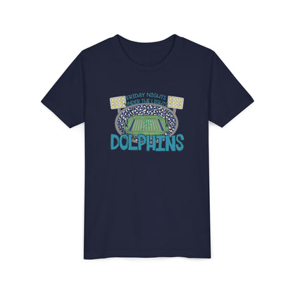 Dolphins Friday Nights Youth Tshirt - Bella Canvas