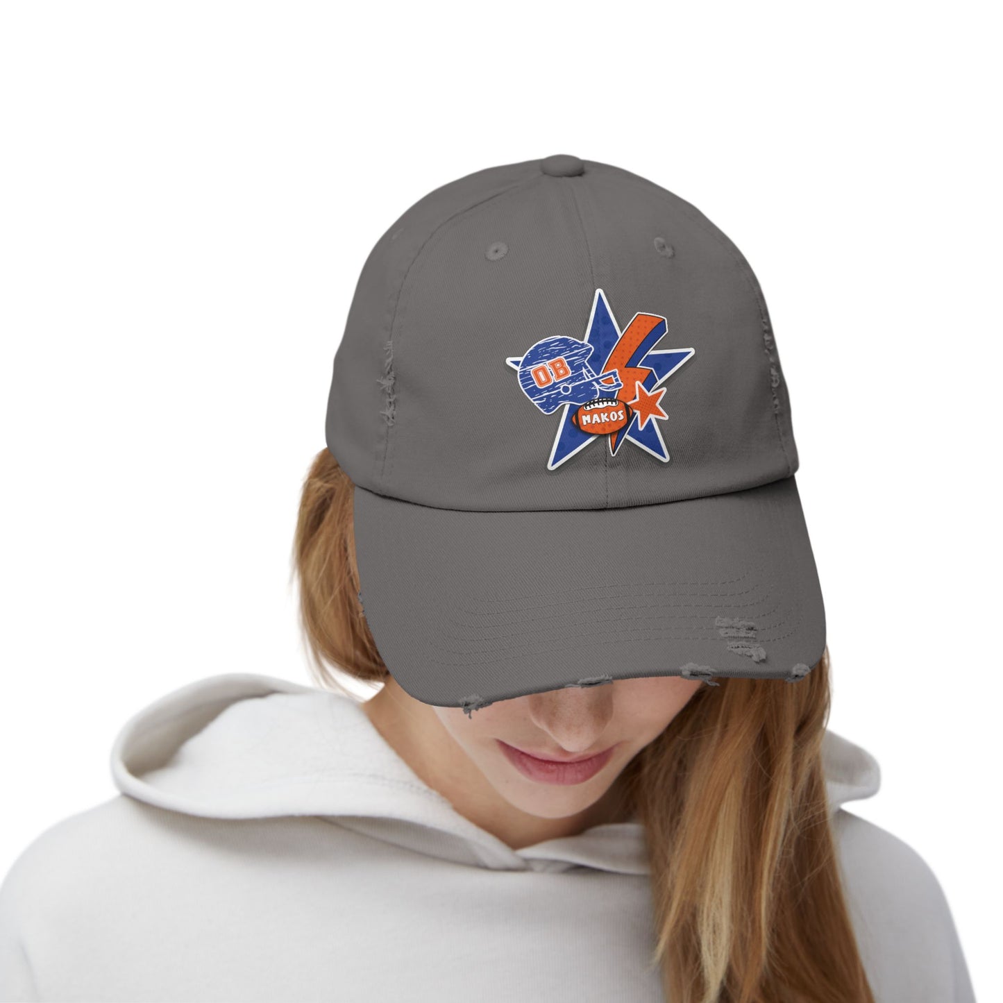 Makos Football Unisex Distressed Cap