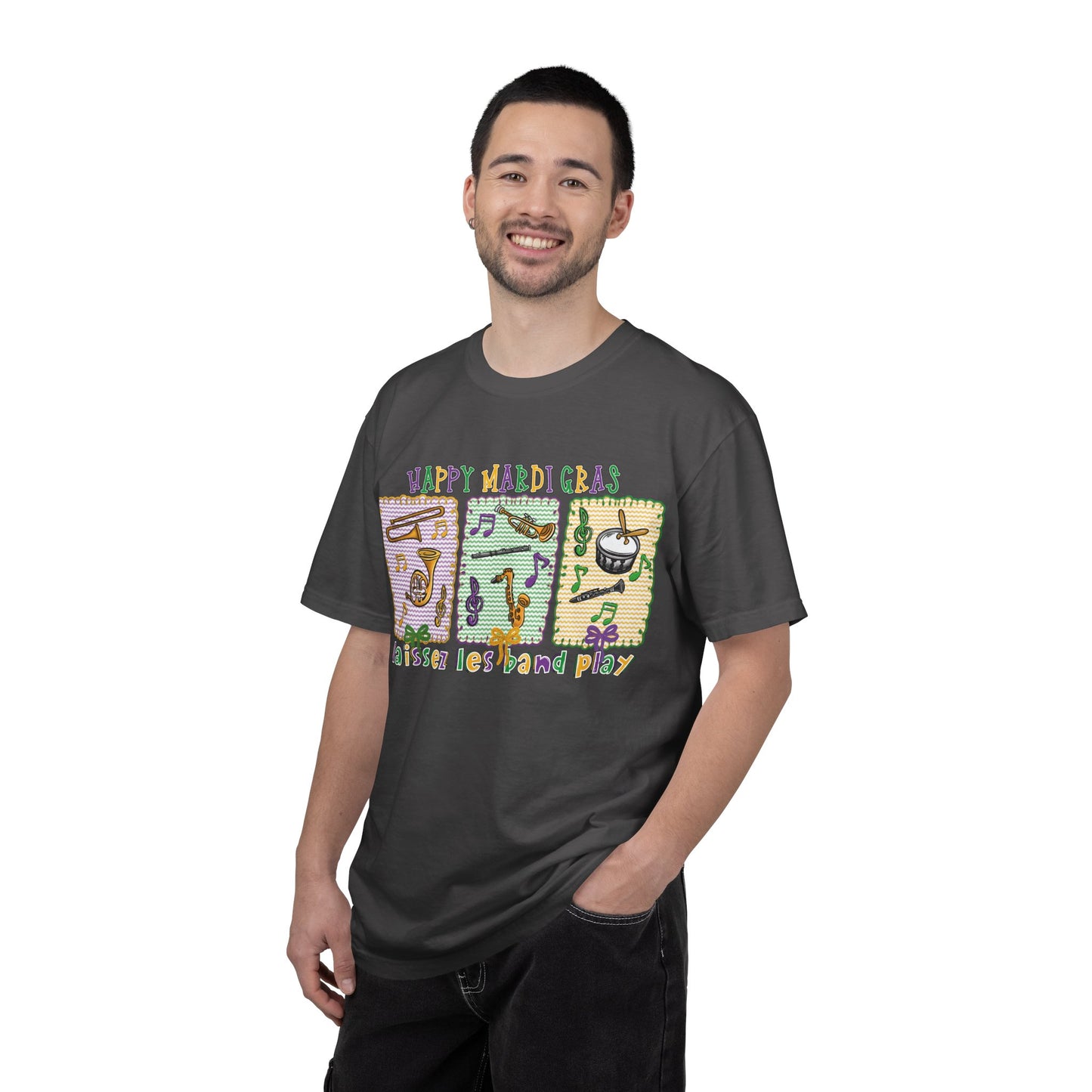 Happy Mardi Gras Jazz T-Shirt — Let the Good Times Roll Shirt