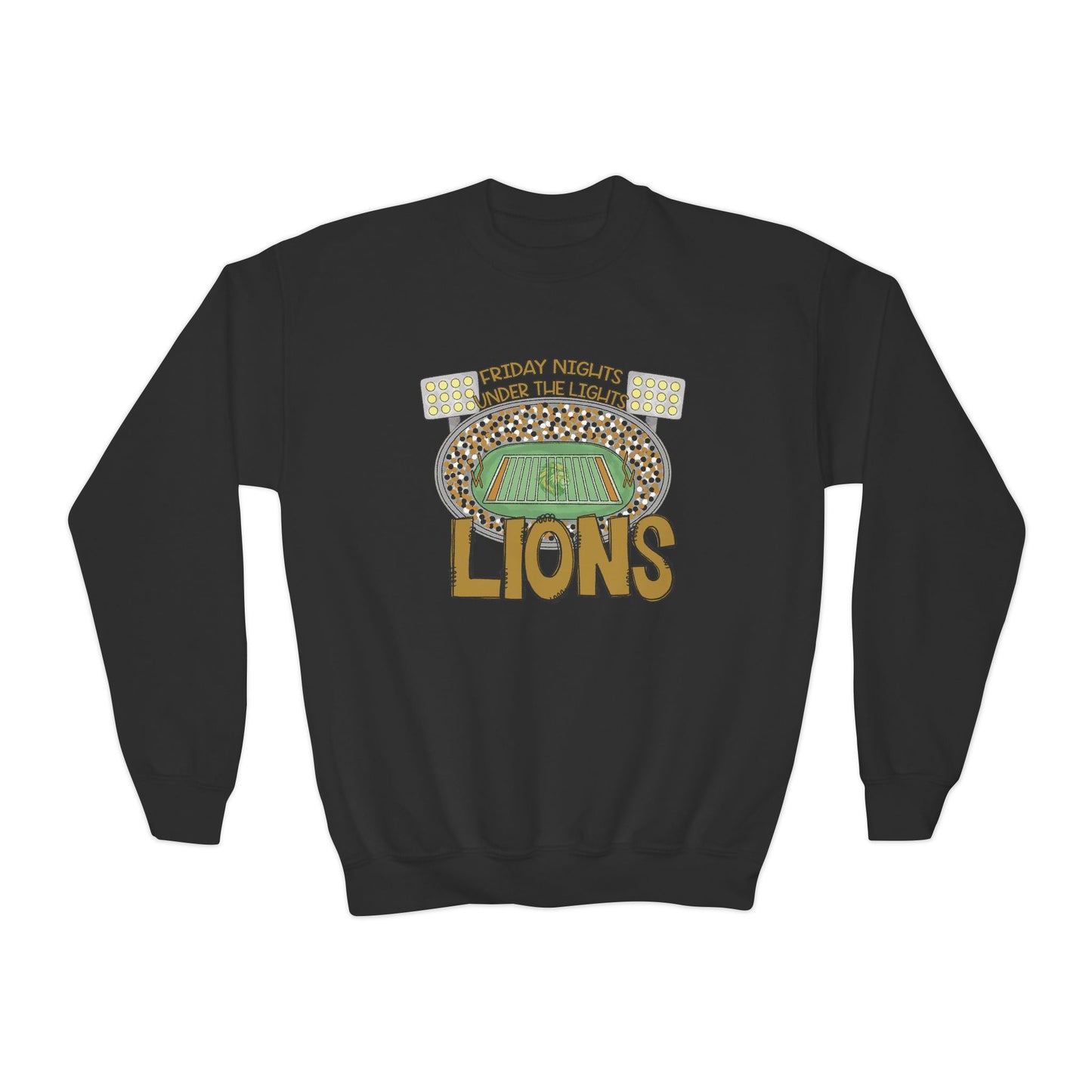 Youth Lions Friday Nights Lights Crewneck Sweatshirt - Gildan