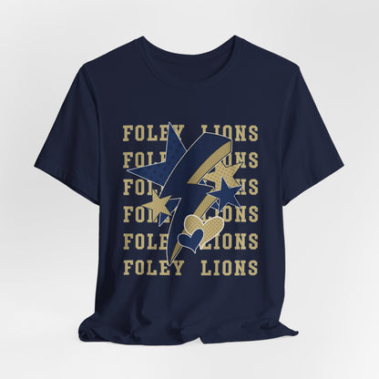 Foley Lions Hearts, Stars, Lightning Tee - Bella Canvas