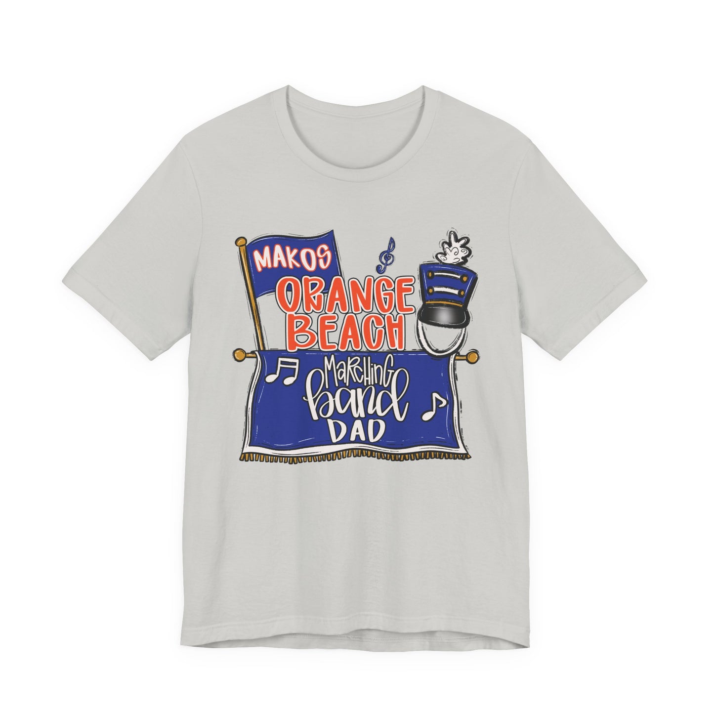 Adult Orange Beach Dad Band Tee - Bella Canvas