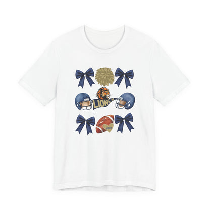 Lions Coquette Football Cheer Tee - Bella Canvas