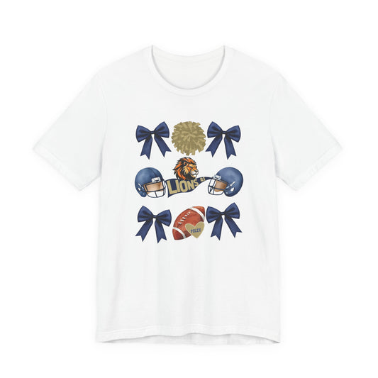 Lions Coquette Football Cheer Tee - Bella Canvas