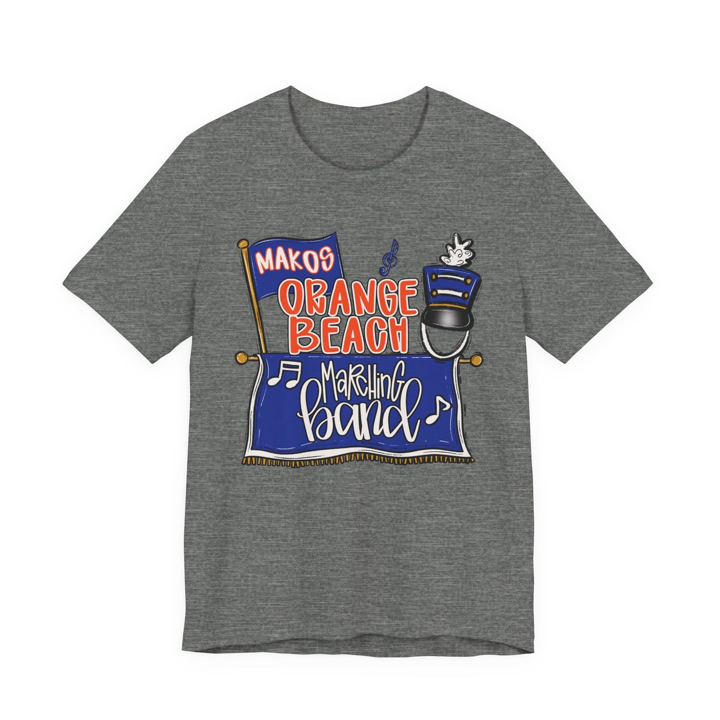 Adult Orange Beach Marching Band Tee - Bella Canvas