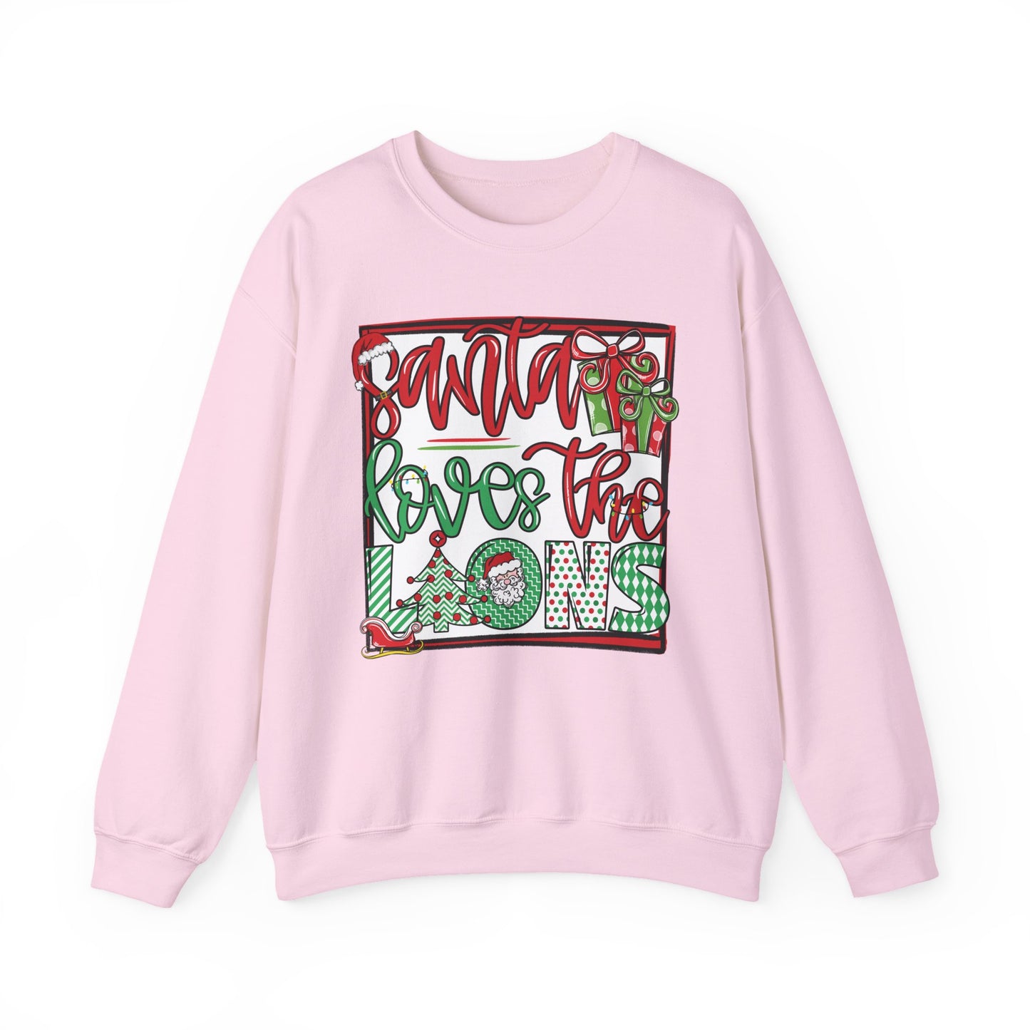 Santa Loves the Lions Sweatshirt - Gildan