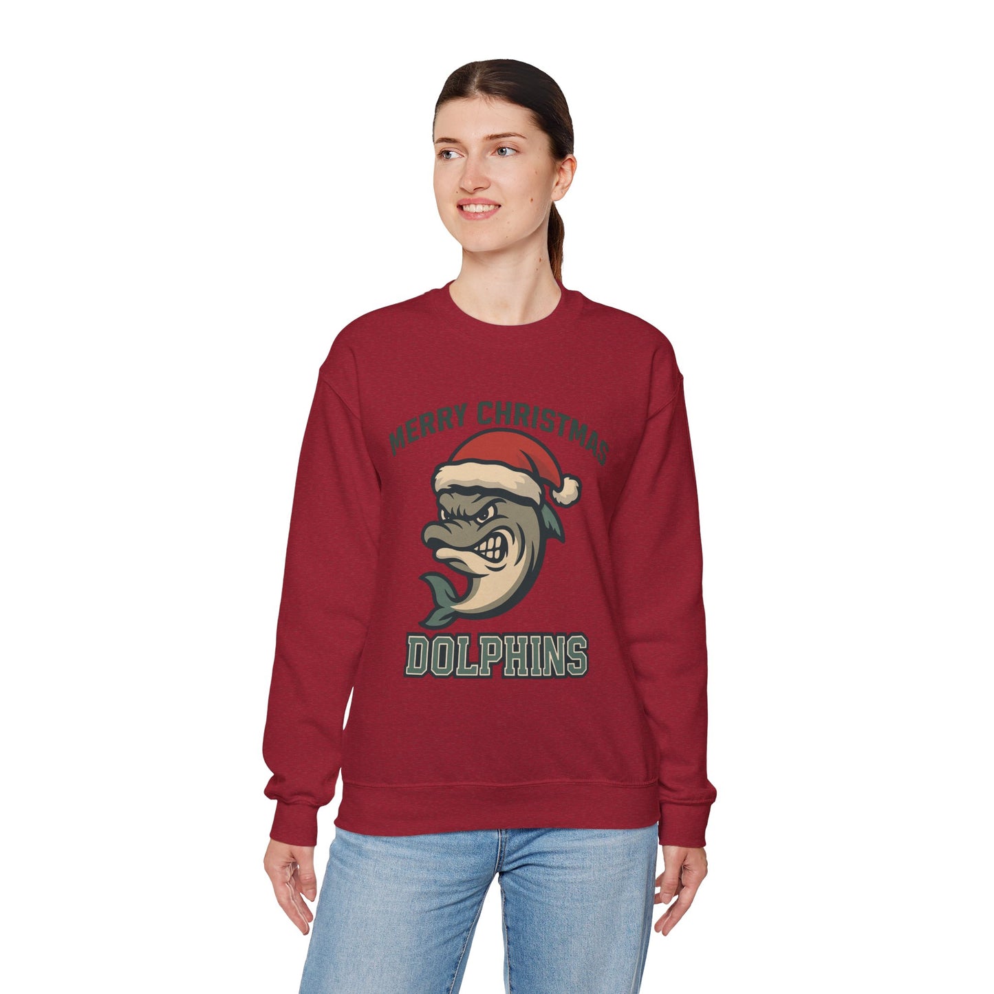 Merry Christmas Dolphins Sweatshirt - Gildan